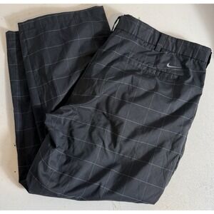 Nike Golf Pants Gray Windowpane Dri Fit Tour Performance Men 42x32 Preppy